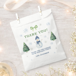 Sachets En Papier Remerciement d'anniversaire pour bonhomme de neige