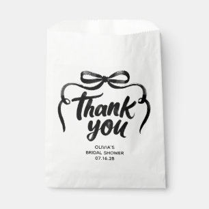 Sachets En Papier Remerciement de mariage écrit à la main avec un nœ