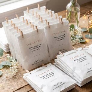 Sachets En Papier Remerciement de mariage Rose Blush Moderne