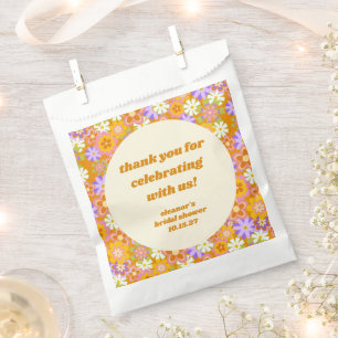 Sachets En Papier Remerciements de Fête de Fiançailles Floral Orange