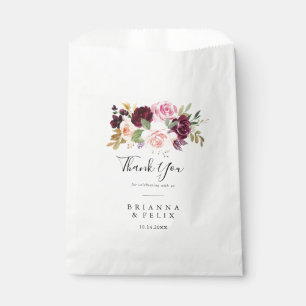 Sachets En Papier Remerciements de mariage à la flore botanique rust