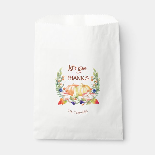 Sachets En Papier Remercions Fall Wreath Citrouille Thanksgiving (Devant)