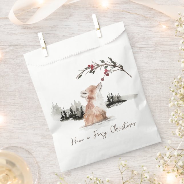 Sachets En Papier Renard animal de Noël (Coupé)