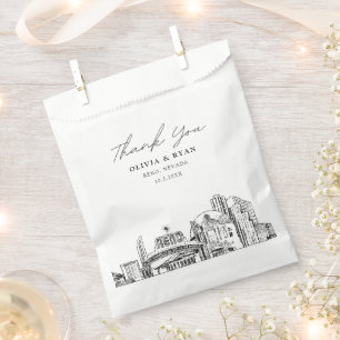 Sachets En Papier Reno Mariage Skyline Personnalisé Centre-Ville