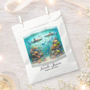 Sachets En Papier Requins & Poissons Aquarelle Aquatique Mariage Aqu