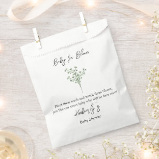 Sachets En Papier Respirée de bébé | Bébé en fleurs Graines Baby Sho