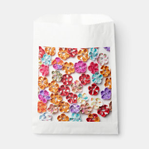 Sachets En Papier Ressort tissu cousu artisanal Fleurs Multicolor