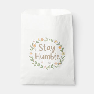 Sachets En Papier Restez humbles tons terreux texte sur fond blanc