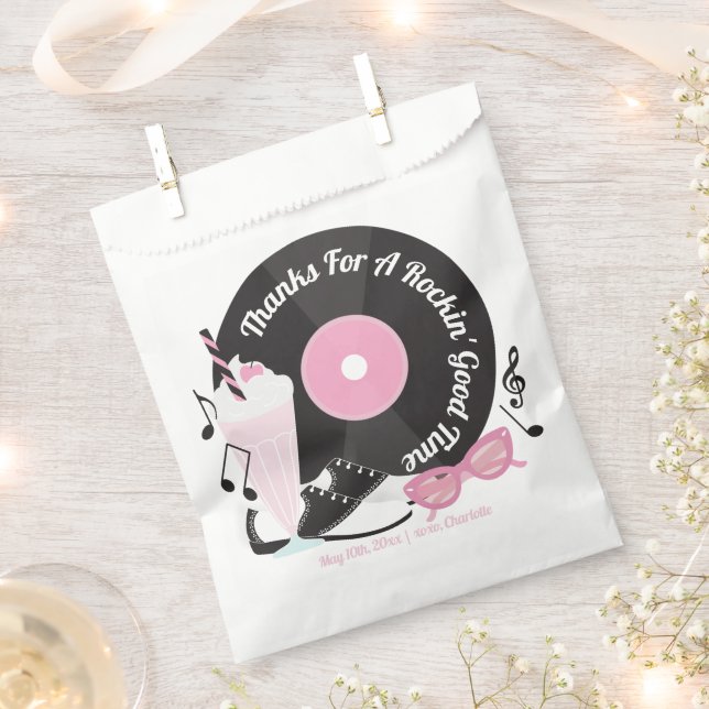 Sachets En Papier Retro 1950 Diner Anniversaire Favor Bags - Sock Ho (Coupé)