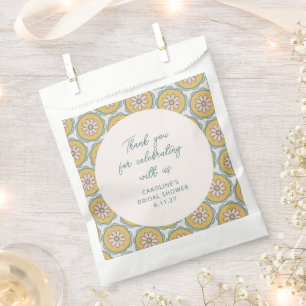 Sachets En Papier Rétro Boho Floral Jaune Merci pour la Douche Perso