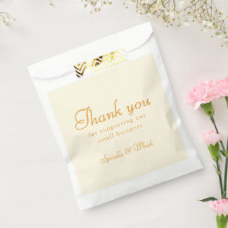 Sachets En Papier Retro Orange And Yellow Thank You Bakery