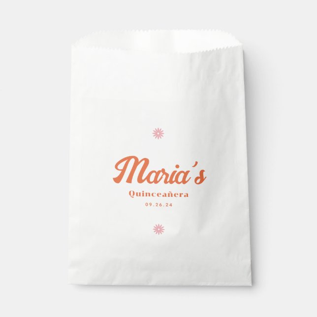 Sachets En Papier Retro Super Daisy Quinceanera (Devant)