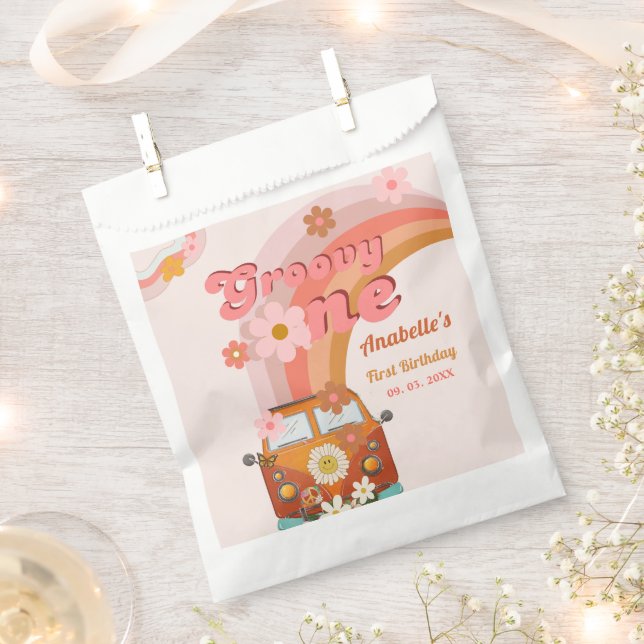 Sachets En Papier Retro Super une marguerite fête d'anniversaire (Coupé)