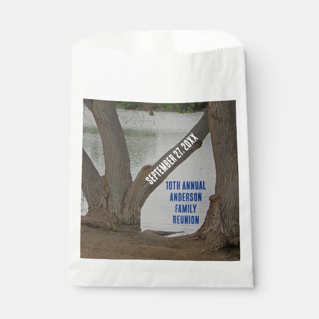Sachets En Papier Réunion familiale Rustic Lakehouse vacances annuel (Devant)