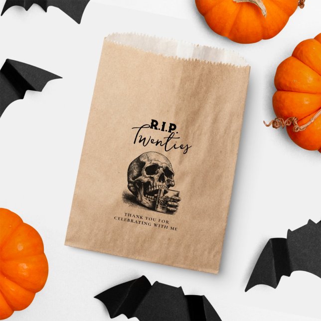 Sachets En Papier RIP Années Whiskey Skull Anniversaire Merci (Créateur téléchargé)