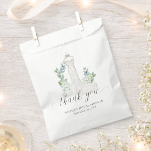 Sachets En Papier Robes de mariée élégantes et verdoyantes Cadeaux d