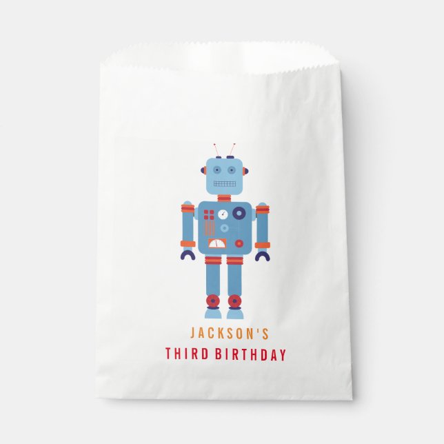 Sachets En Papier Robot Boy Party Favoriser sac en papier (Devant)