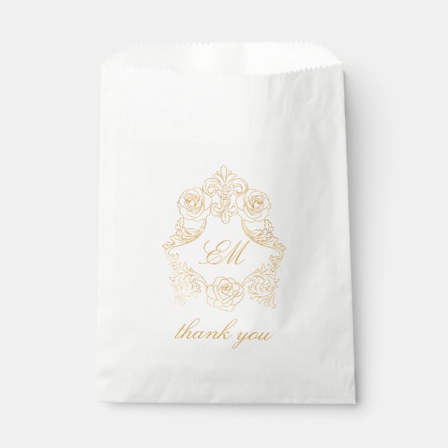 Sachets En Papier Rococo d'or Foil Classic Sophistiqué (Devant)