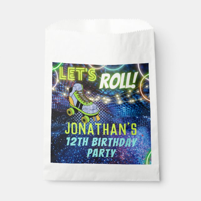 Sachets En Papier Roll Neon Glow Party pour lui garçons Hommes Bleus (Devant)