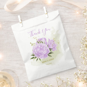 Sachets En Papier Romantique fleurs violet vert mariage