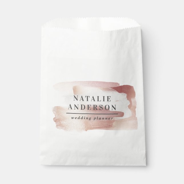 Sachets En Papier Rose girly rose or moderne design affaires (Devant)