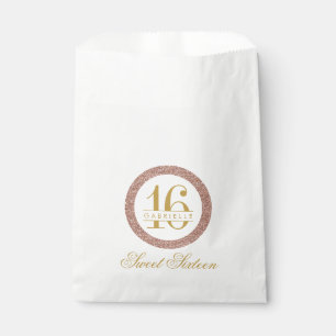 Sachets En Papier Rose Gold Pink Parties scintillant sur mesure 16e