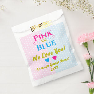 Sachets En Papier Rose Ou Bleu, On T'Aime ! Révélation de genre