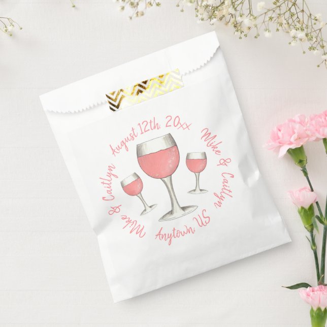 Sachets En Papier Rose Poudré Rosé Toute La Journée Fête de Mariage (Scellé)
