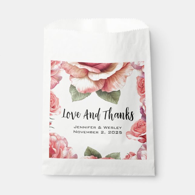 Sachets En Papier Rose rose Shabby (Devant)