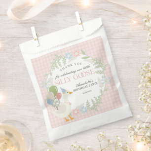 Sachets En Papier Rose Silly Goose Floral En vichy Anniversaire Fave