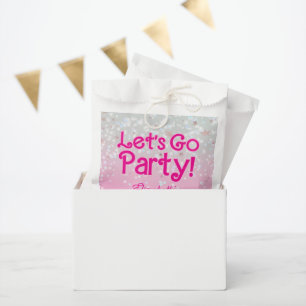 Sachets En Papier Rose Tendance Allons à la Fête d'anniversaire