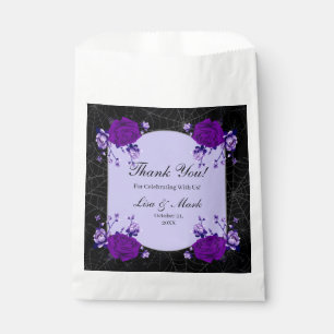 Sachets En Papier Rose violet Floral Spiderweb Mariage de automne