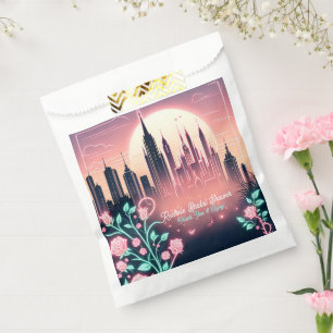 Sachets En Papier Roses Électriques Futuristes Fête de Mariage au N