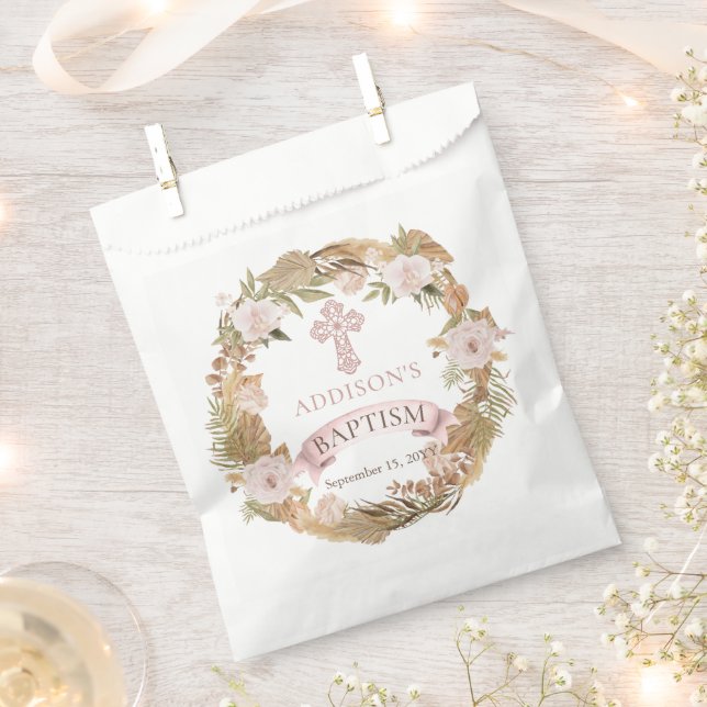Sachets En Papier Roses rose | Herbes séchées Flora Girl Baptism (Coupé)