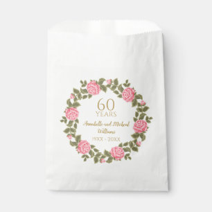 Sachets En Papier Roses SAUVAGES Floral Garland 60E ANNIVERSAIRE DU 