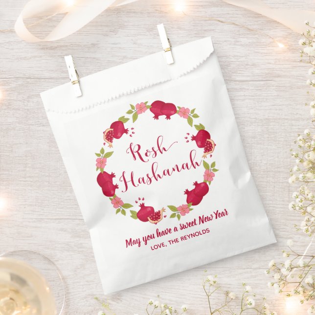 Sachets En Papier Rosh Hashanah Nouvelle année Fleur de grenade (Coupé)