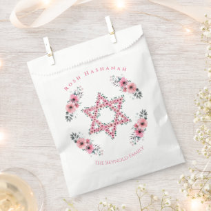 Sachets En Papier Rosh Hashanah Star de David Fleur rose blanc