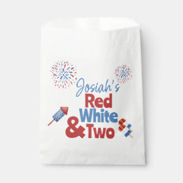 Sachets En Papier Rouge blanc et fête d'anniversaire