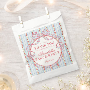 Sachets En Papier Rouge Bleu Vintage Fantaisie Floral Baby Shower De