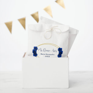 Sachets En Papier Royal Blue et Gold Geometry Quinceañera