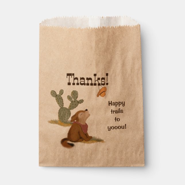 Sachets En Papier Russe Cowboy Wild West Animal Merci (Devant)