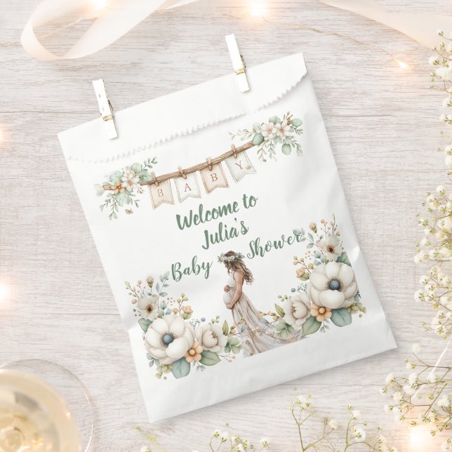 Sachets En Papier Rustic Floral Baby Shower  (Coupé)