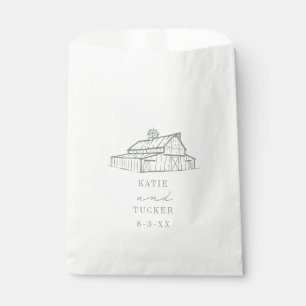 Sachets En Papier Rustic Grange Mariage de automne vert Sage