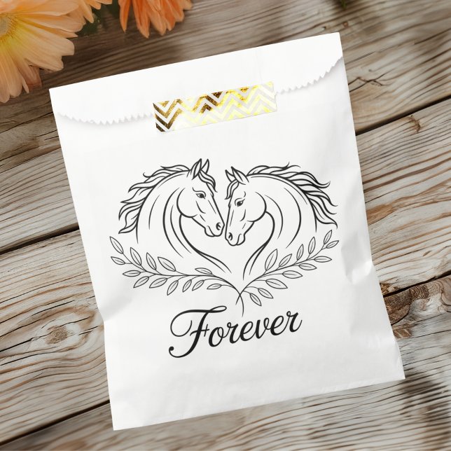 Sachets En Papier Rustic Horse Love Pays Mariage de l'Ouest (Créateur téléchargé)