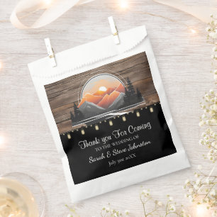 Sachets En Papier Rustic Mountain Valley Forest Sunset Wedding Favor