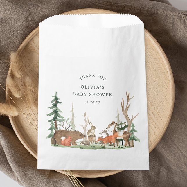 Sachets En Papier Rustic Winter Woodland Baby Shower (Créateur téléchargé)