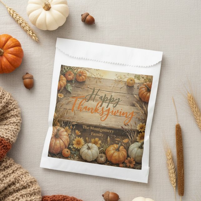 Sachets En Papier Rustique Automne Agritourisme Style Thanksgiving (Créateur téléchargé)
