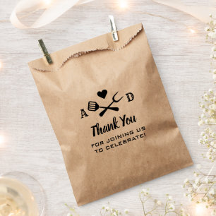 Sachets En Papier Rustique Black I Do BBQ Merci Kraft Mariage