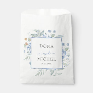 Sachets En Papier Rustique Blue Winter Floral Mariage Favor Sac