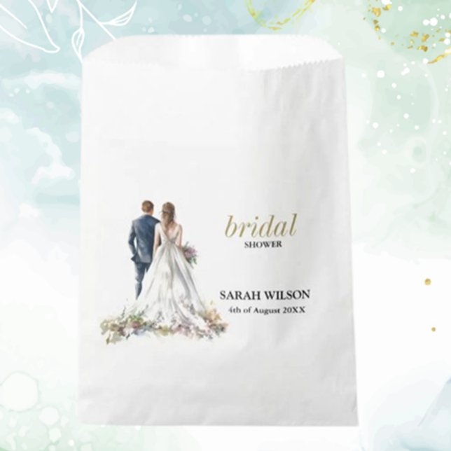 Sachets En Papier Rustique classique Boho Floral Mariage (Delight your guests with a rustic classic boho floral wedding favor bag, perfect for adding a person)